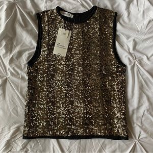 NWT ZARA The Knitwear Collection Sequin Top